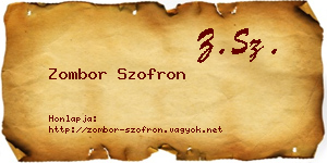 Zombor Szofron névjegykártya